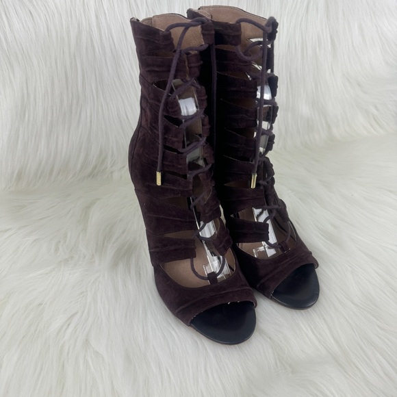 Women's Joie Anja Open Toe Suede Lace Up Gladiator Sandal EU Size 38 Brown - Picture 9 of 16